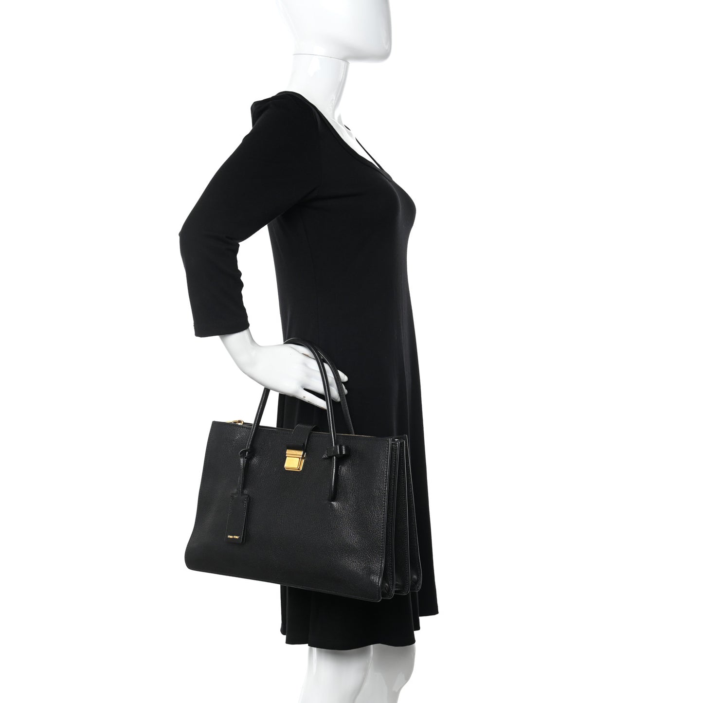 Goatskin Madras Tote Black