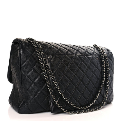 Chanel Grained Calfskin Quilted Small XXL Travel Flap Bag Black 3 of 8