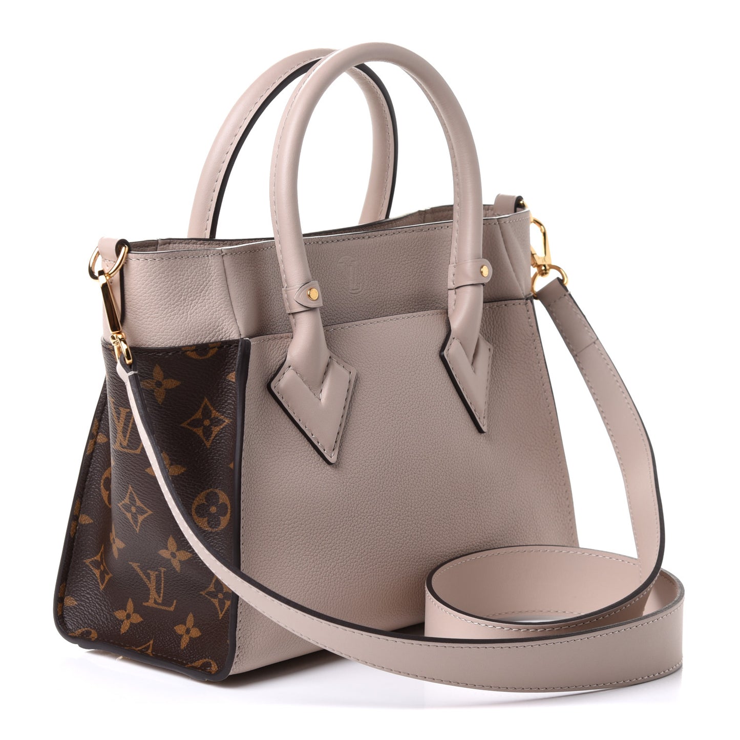 Calfskin Monogram On My Side PM Greige