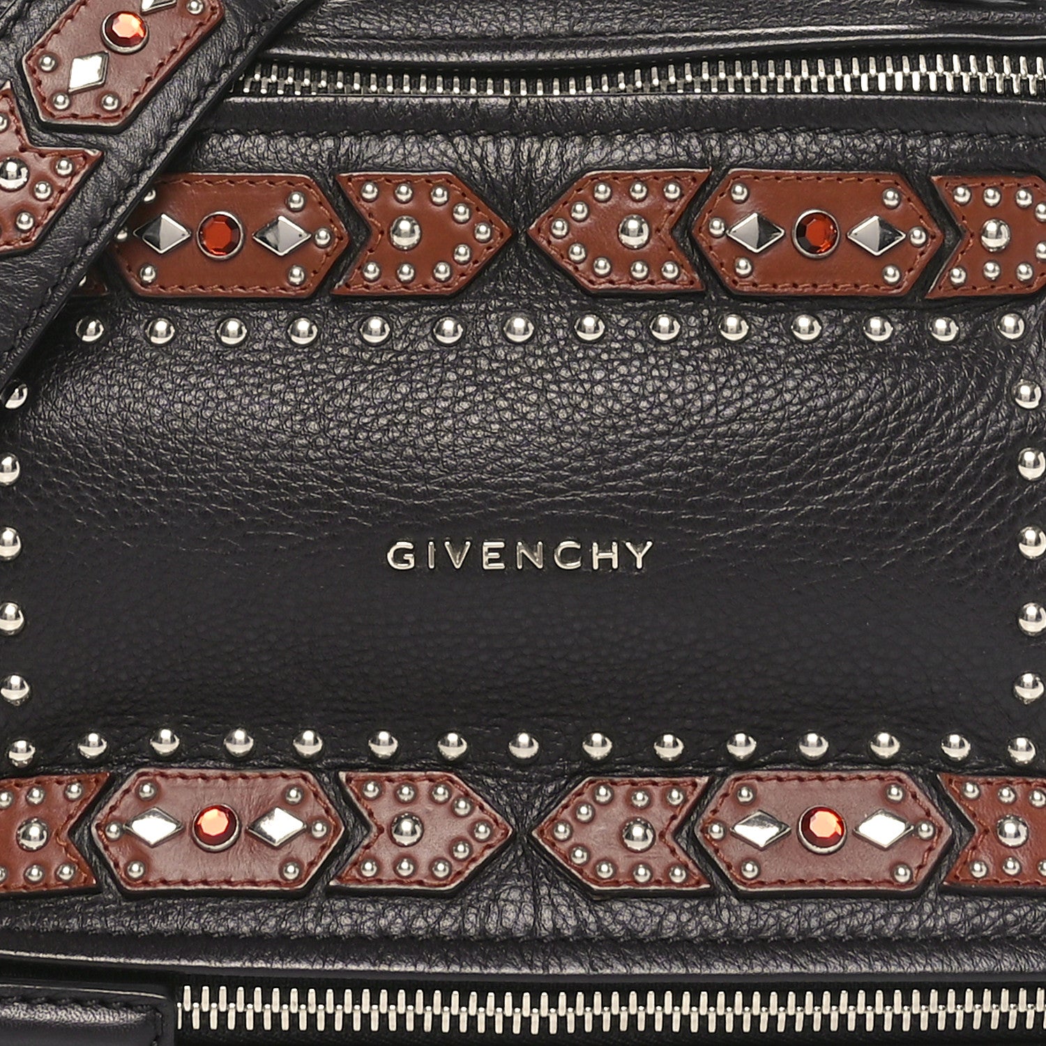 Givenchy Calfskin Small Studded Pandora Black Brown 8 of 10