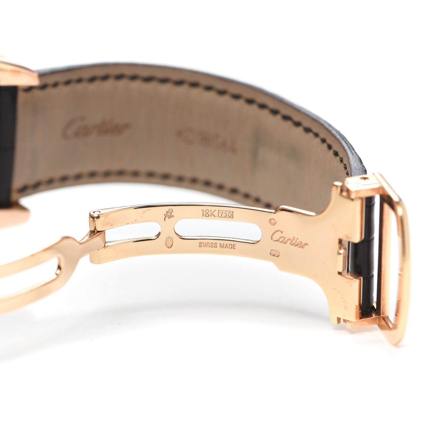 18K Pink Gold Alligator 38mm Tortue Manual Winding Watch
