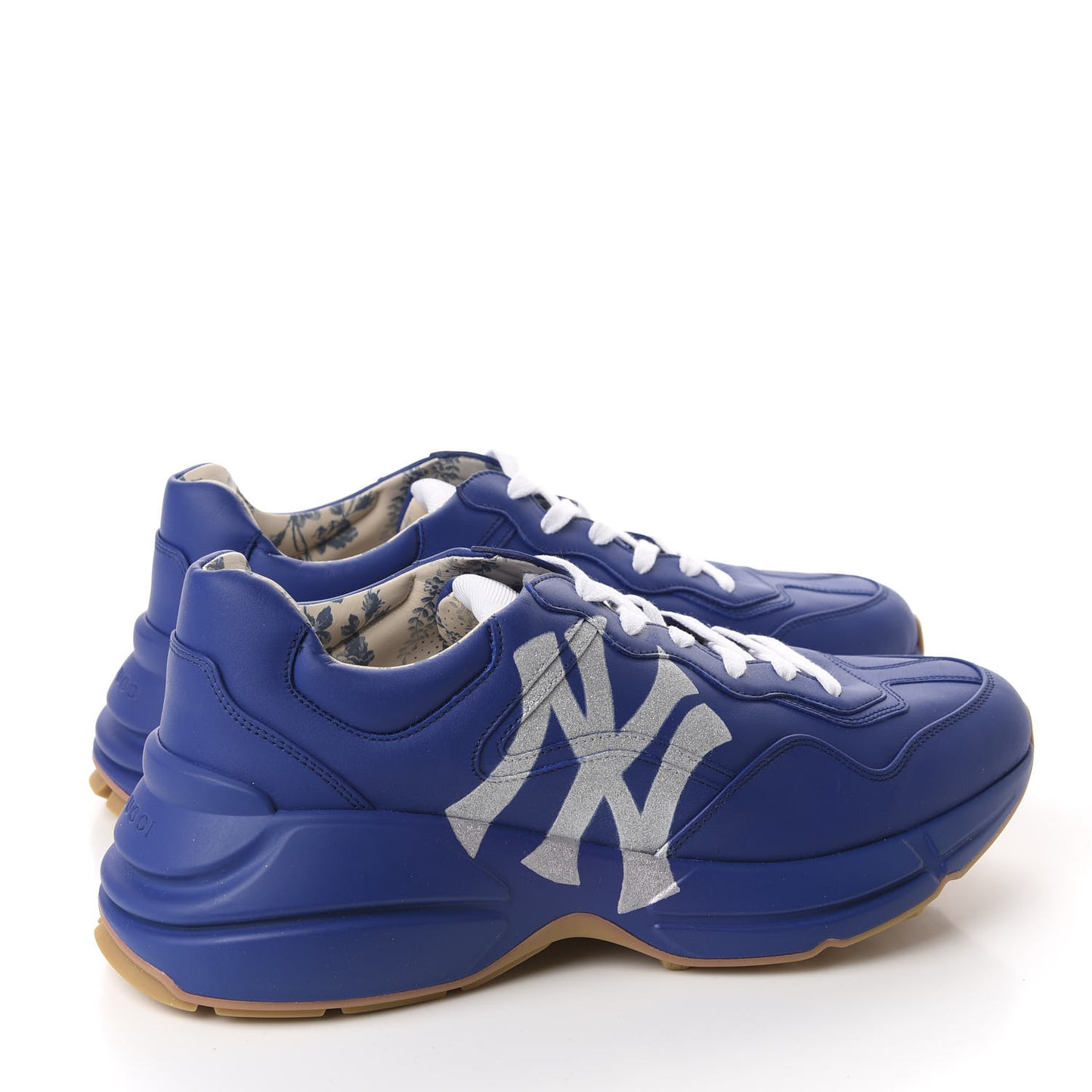 X MLB Calfskin NY Yankees Mens Rhyton Sneakers 9.5 Electric Blue