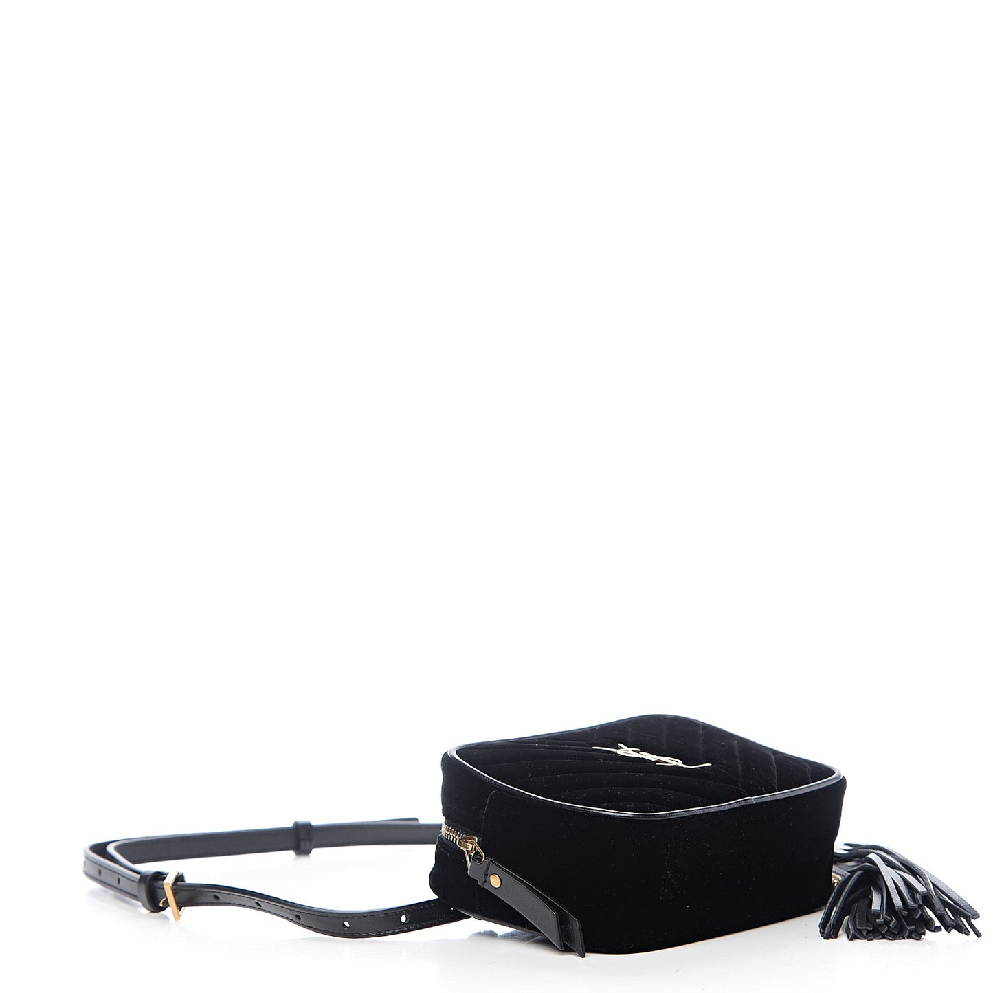 Velour Matelasse Monogram Lou Belt Bag Black