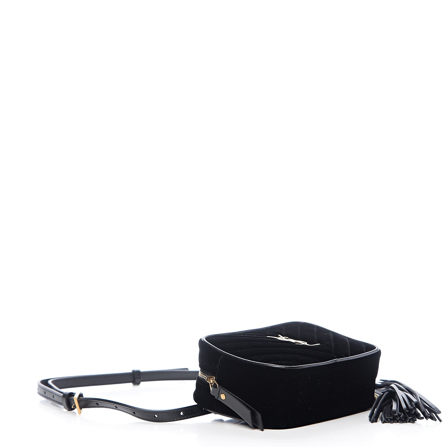 Saint Laurent Velour Matelasse Monogram Lou Belt Bag Black 3 of 8