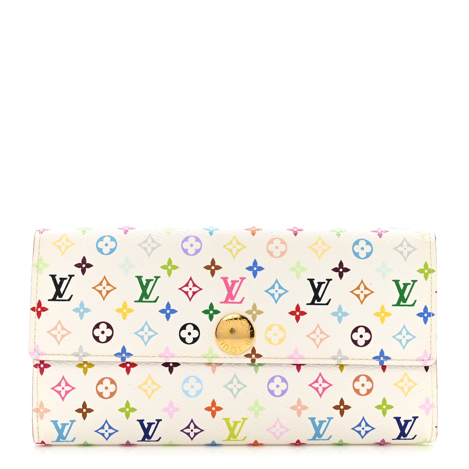 Louis Vuitton Monogram Multicolor Sarah Wallet White Anie 1 of 8