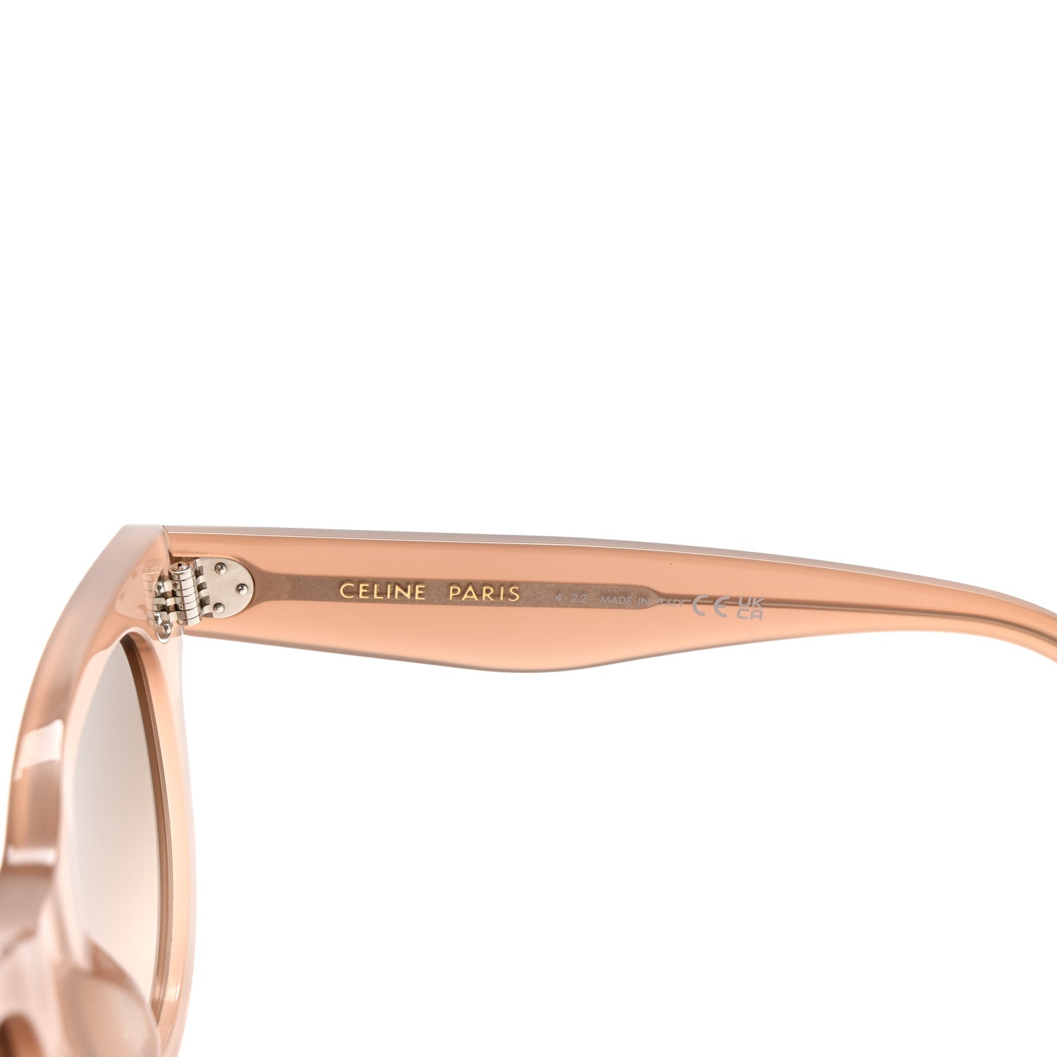 Celine Acetate Studded Mineral Round Sunglasses CL4003IN Light Brown 5 of 8