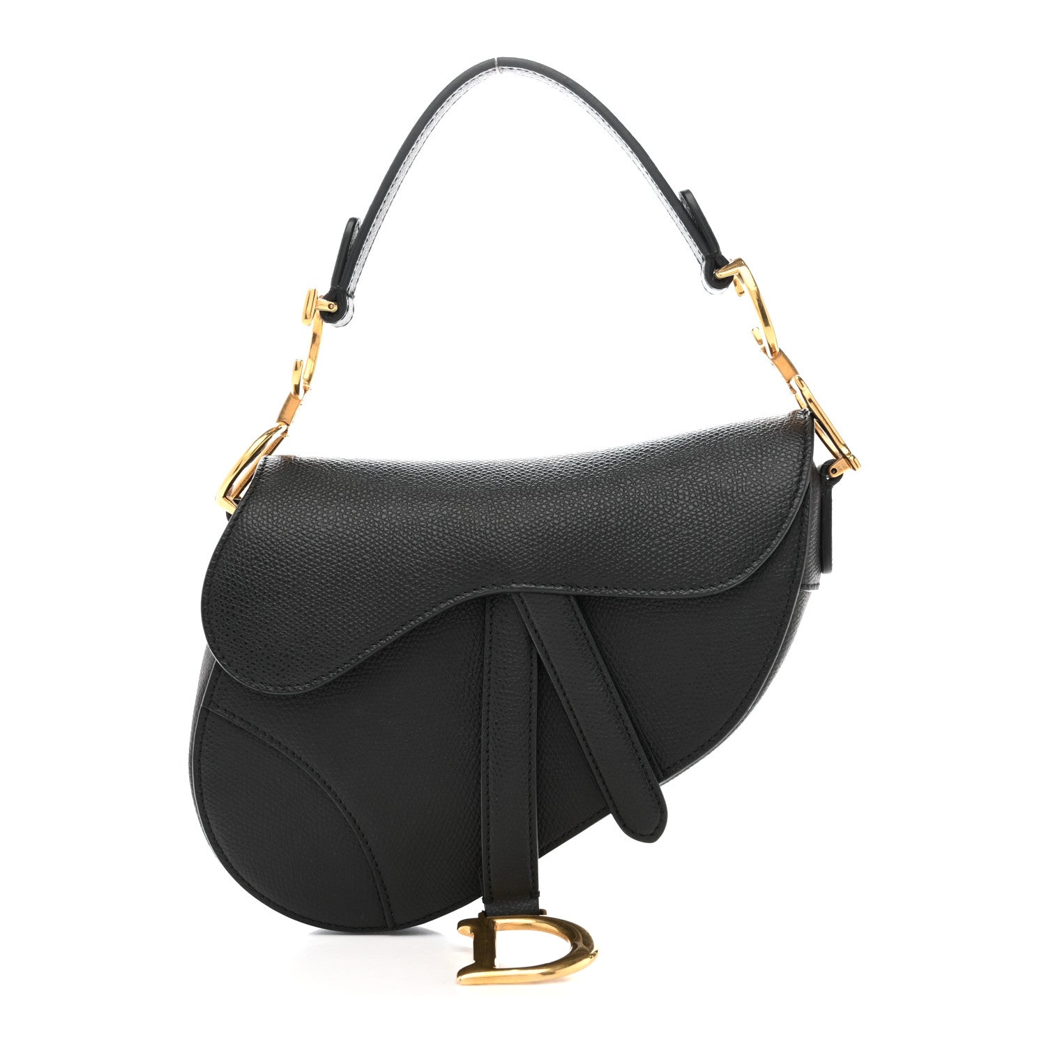 Christian Dior Grained Calfskin Mini Saddle Bag Black 1 of 12