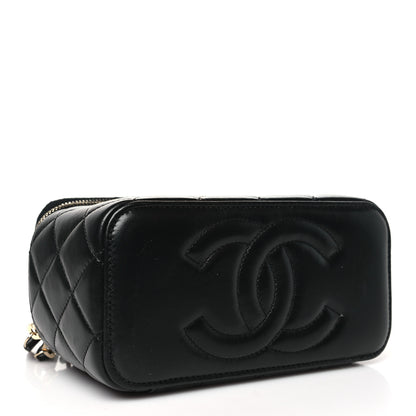 Chanel Lambskin Quilted Small Pillow Crush Vanity Case With Chain Black 4 of 11