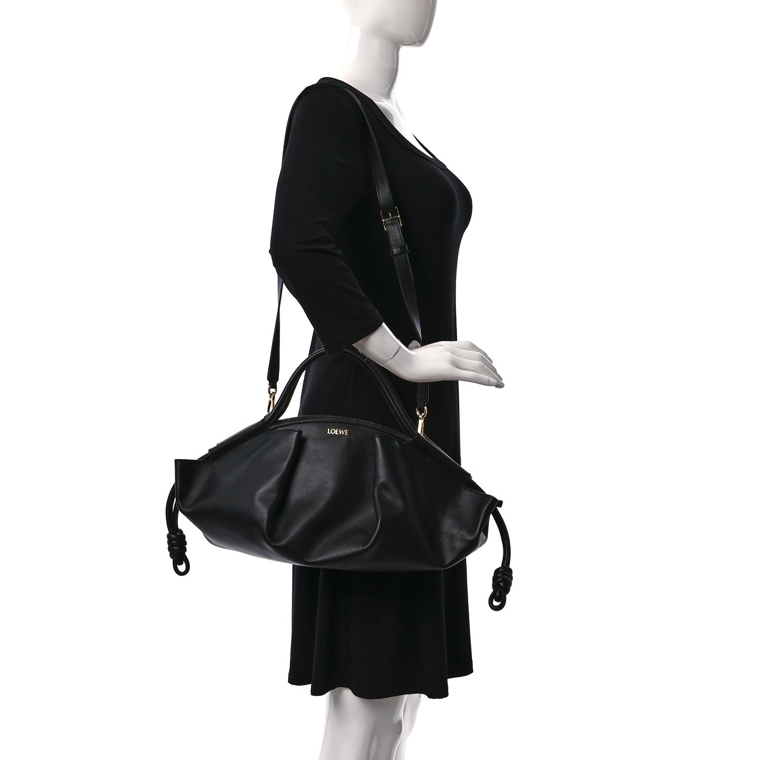 Loewe Shiny Nappa Calfskin Paseo Bag Black 2 of 11