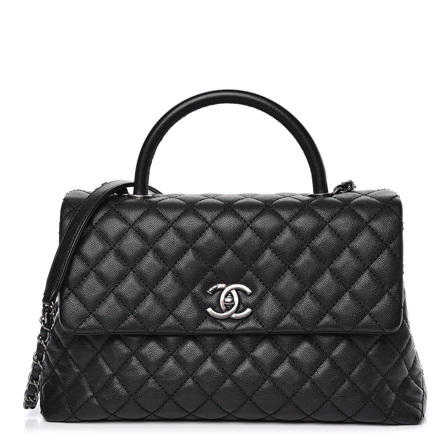 Chanel Caviar Quilted Medium Coco Handle Flap Black 1 of 13