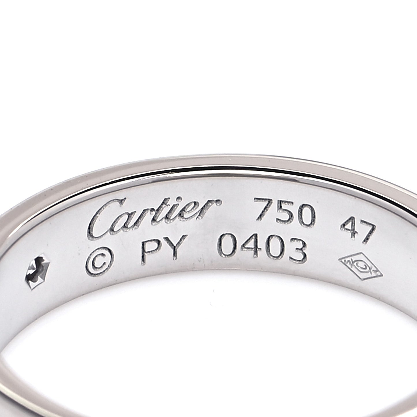 18K White Gold Diamond 4mm LOVE Wedding Band Ring 47 4