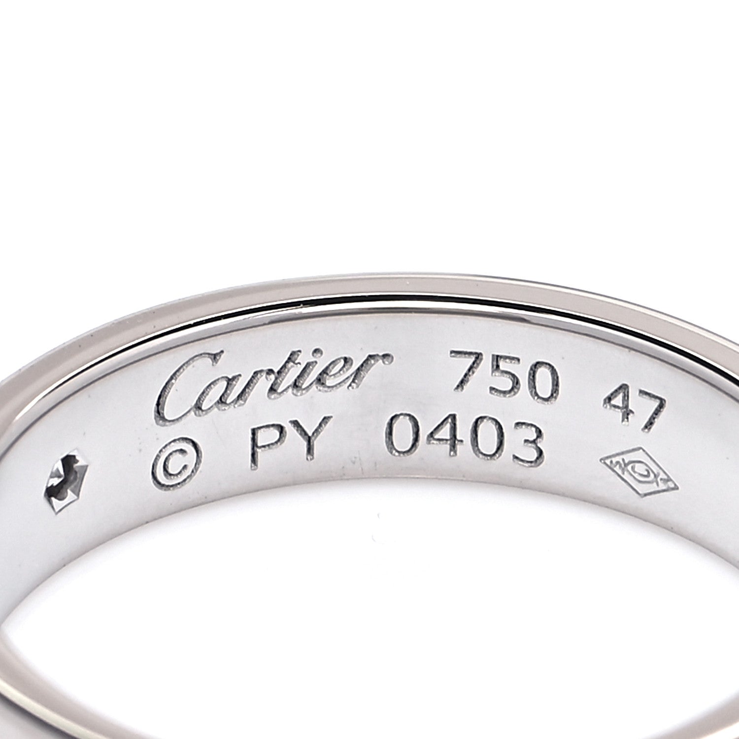 Cartier 18K White Gold Diamond 4mm LOVE Wedding Band Ring 47 4 4 of 4