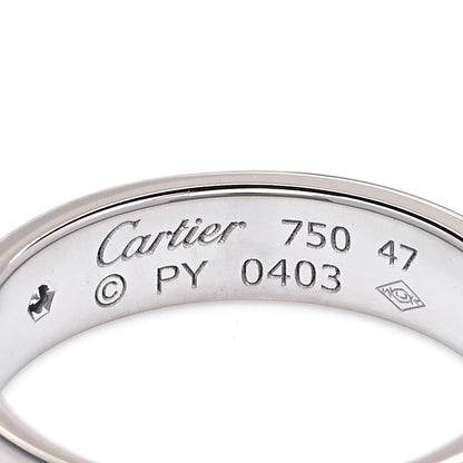 Cartier 18K White Gold Diamond 4mm LOVE Wedding Band Ring 47 4 4 of 4