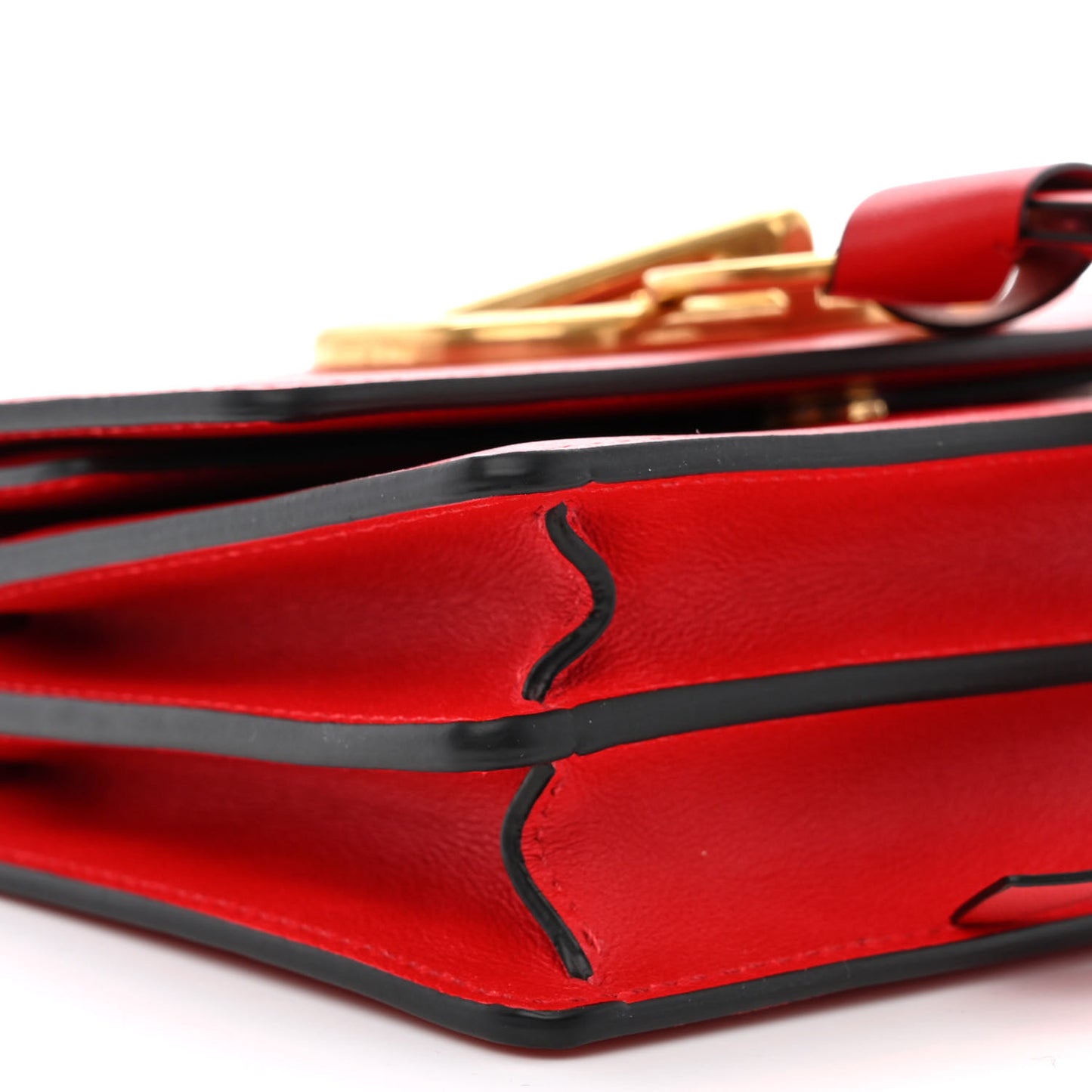 Smooth Calfskin Mini VRing Crossbody Bag Rouge Pur