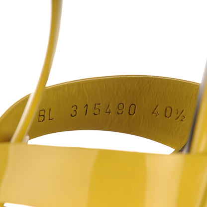 Saint Laurent Vitello Vernice Tribute 75 Platform Sandals 40.5 Citron 8 of 9