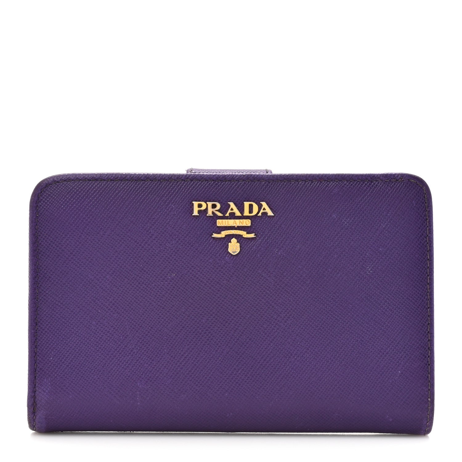 Prada Saffiano Metal Coin Purse Purple 1 of 15