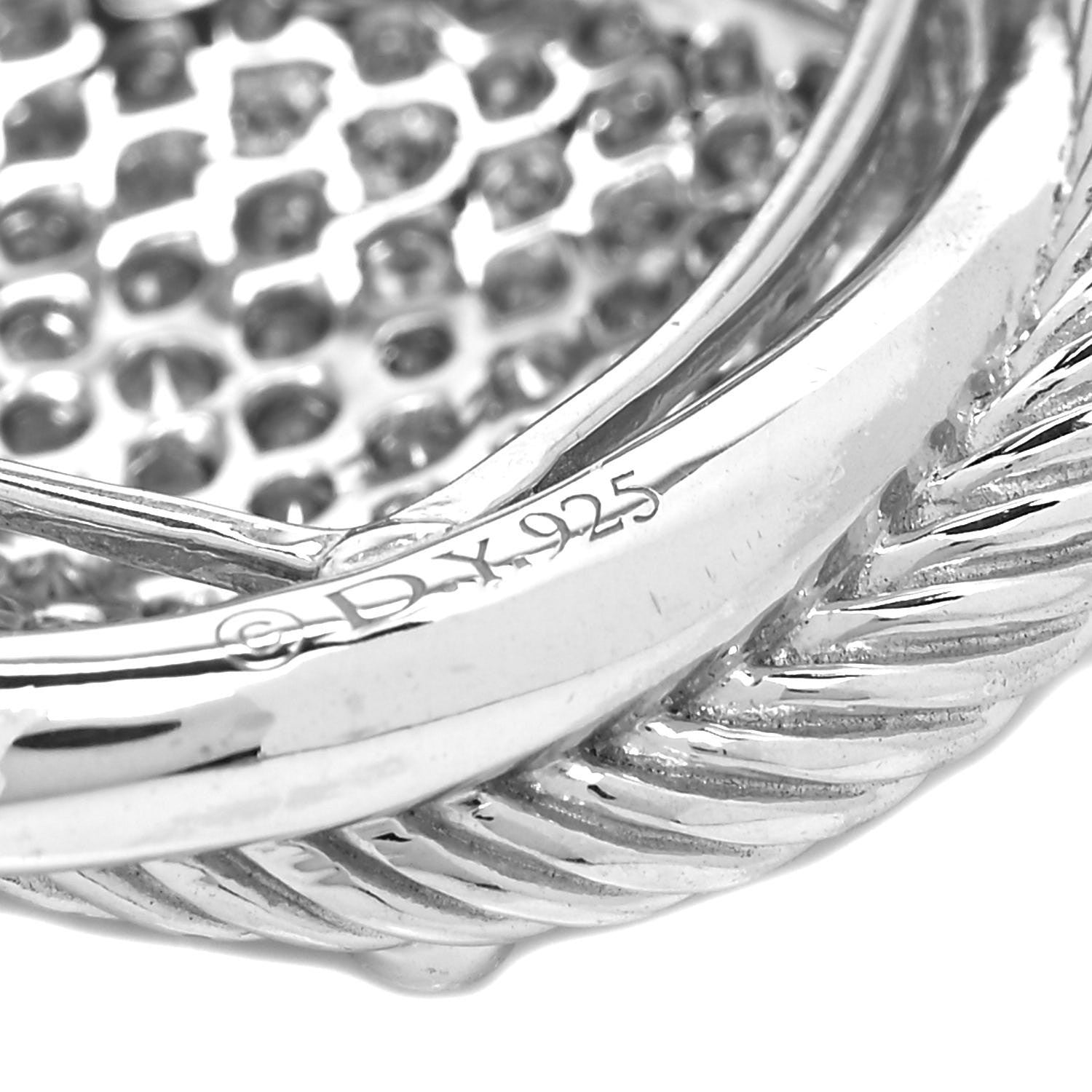 David Yurman Sterling Silver Diamond 32mm Large Infinity Pendant 9 of 10