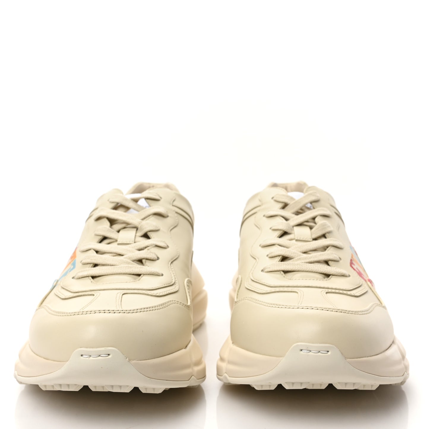 Apollo Calfskin Mens Exquisite Rhyton Sneakers 11 Ivory Multicolor
