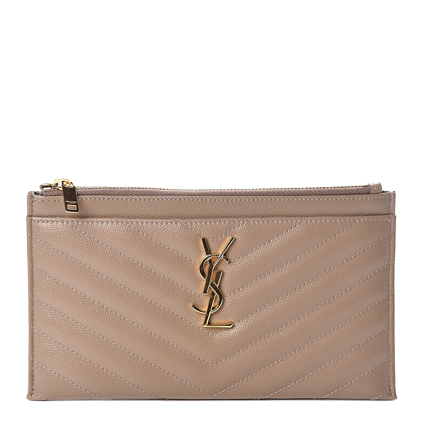 Grain De Poudre Chevron Monogram Bill Pouch Dusty Grey