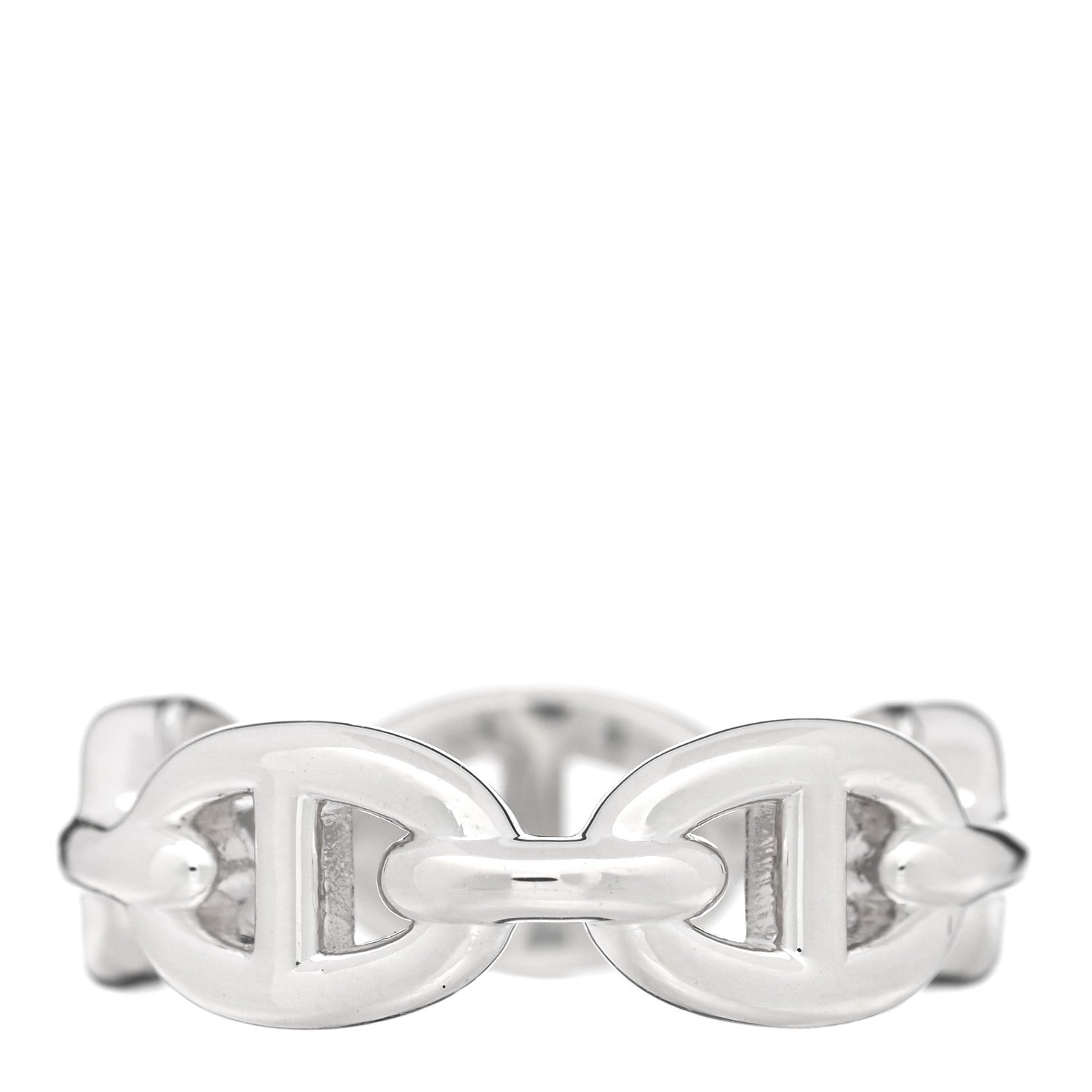 Hermes Sterling Silver PM Chaine d'Ancre Enchainee Band Ring 55 7.25 3 of 4