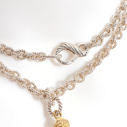 David Yurman Sterling Silver 18k Citrine Tassel Necklace 5 of 8