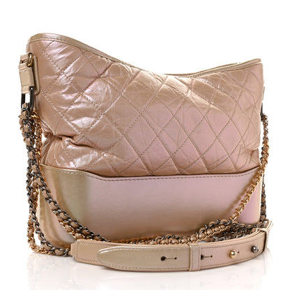 Chanel Iridescent Aged Calfskin Quilted Medium Gabrielle Hobo Light Pink 3 of 9