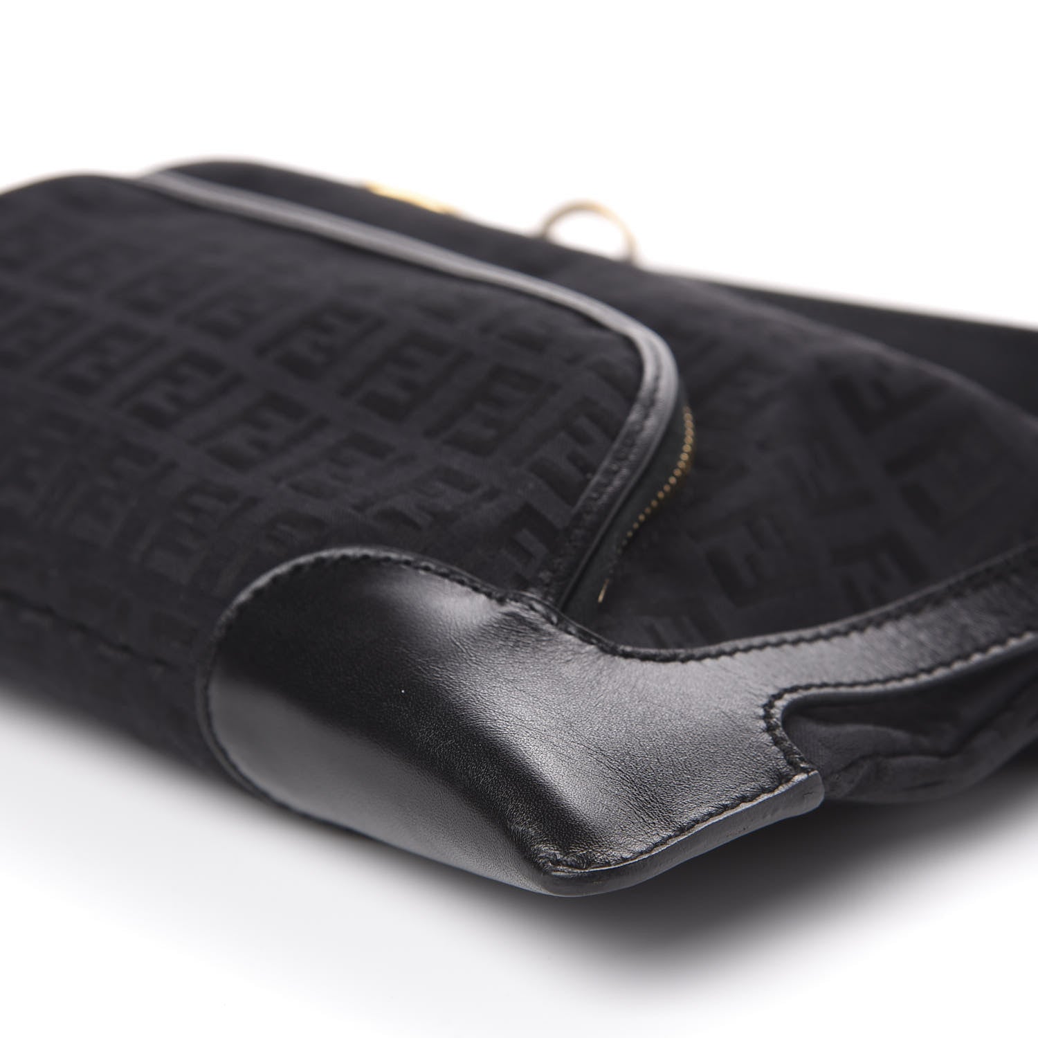 Fendi Zucchino Cuoio Small Chef Pocket Shoulder Bag Black 6 of 11