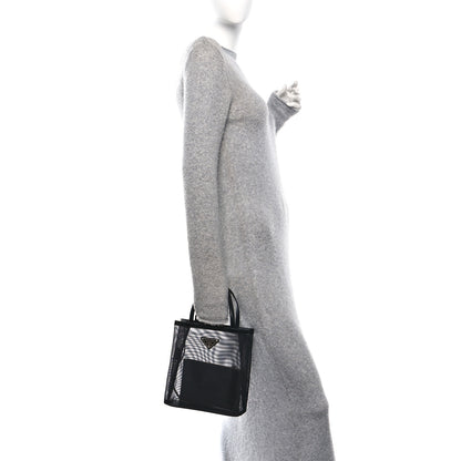 Prada Mesh Small Tote Bag Black 2 of 11