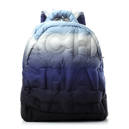 Chanel Nylon Embossed Small Doudoune Backpack Black Blue White 1 of 8