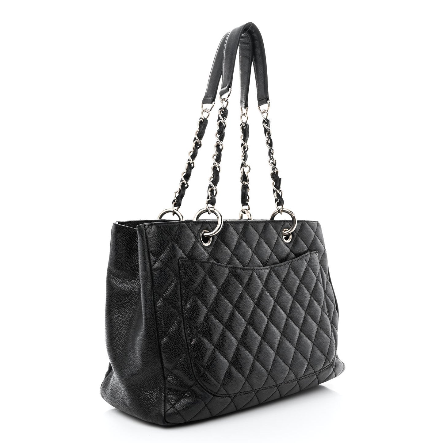 Caviar Quilted Grand Shopping Tote GST Black