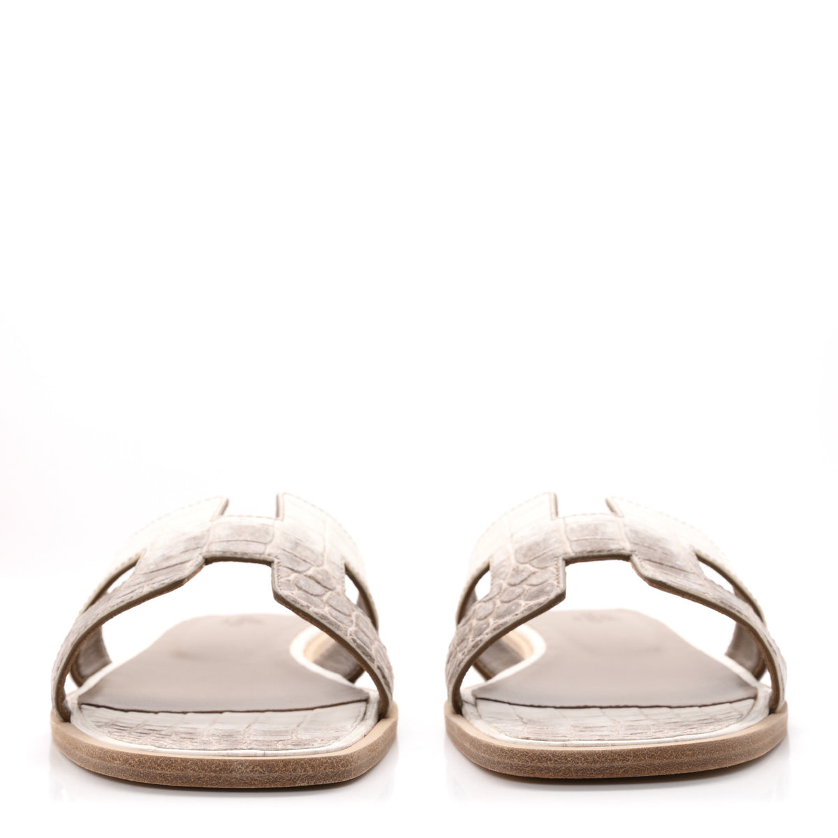 Hermes Matte Niloticus Crocodile Himalaya Oran Sandals 36 Blanc 40 4 of 11