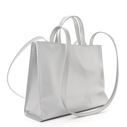 Telfar Metallic Vegan Leather Medium Shopping Bag Silver 3 of 11