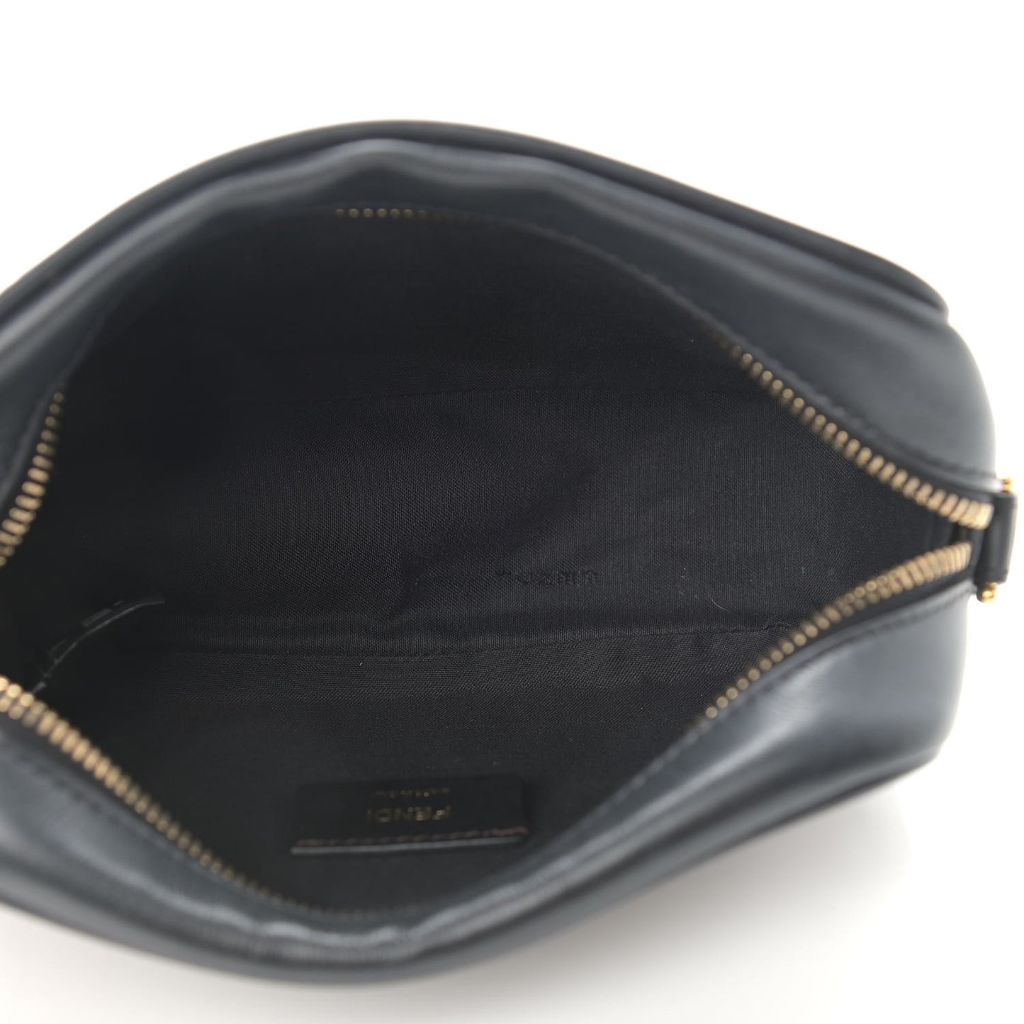 Glazed Fabric Vitello Century FF 1974 Stamp Patch Mini Camera Case Mogano Panna Black