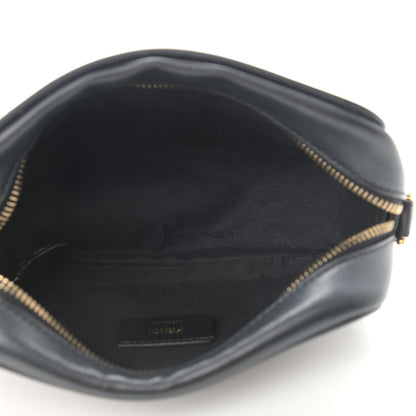 Fendi Glazed Fabric Vitello Century FF 1974 Stamp Patch Mini Camera Case Mogano Panna Black 5 of 11