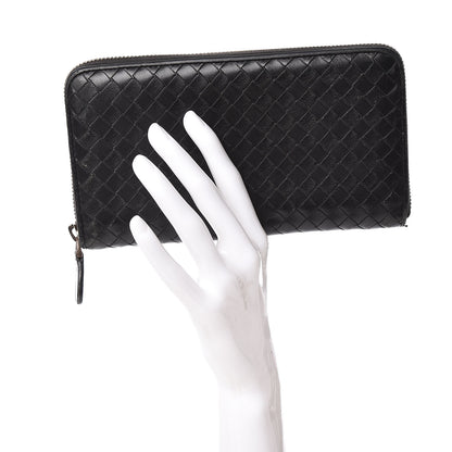 Bottega Veneta Nappa Intrecciato Zip Around Wallet Black 2 of 12
