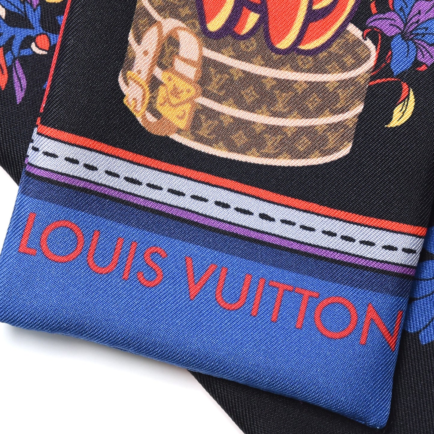 Silk Monogram Superstition Bandeau Black