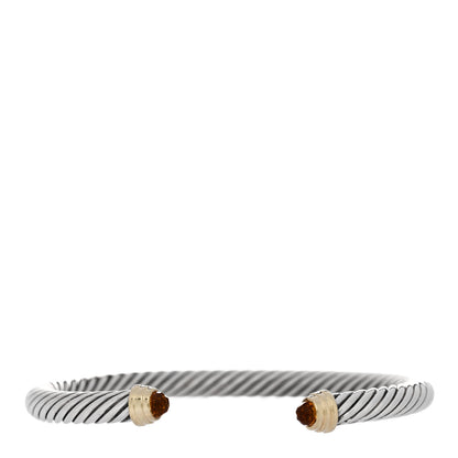 David Yurman Sterling Silver 14K Yellow Gold Citrine 5mm Cable Classics Petite Color Bracelet 1 of 3