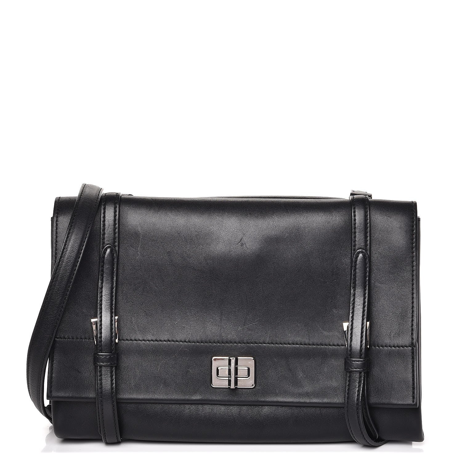 Prada Vitello Soft Double Flap Shoulder Bag Nero Black 1 of 8