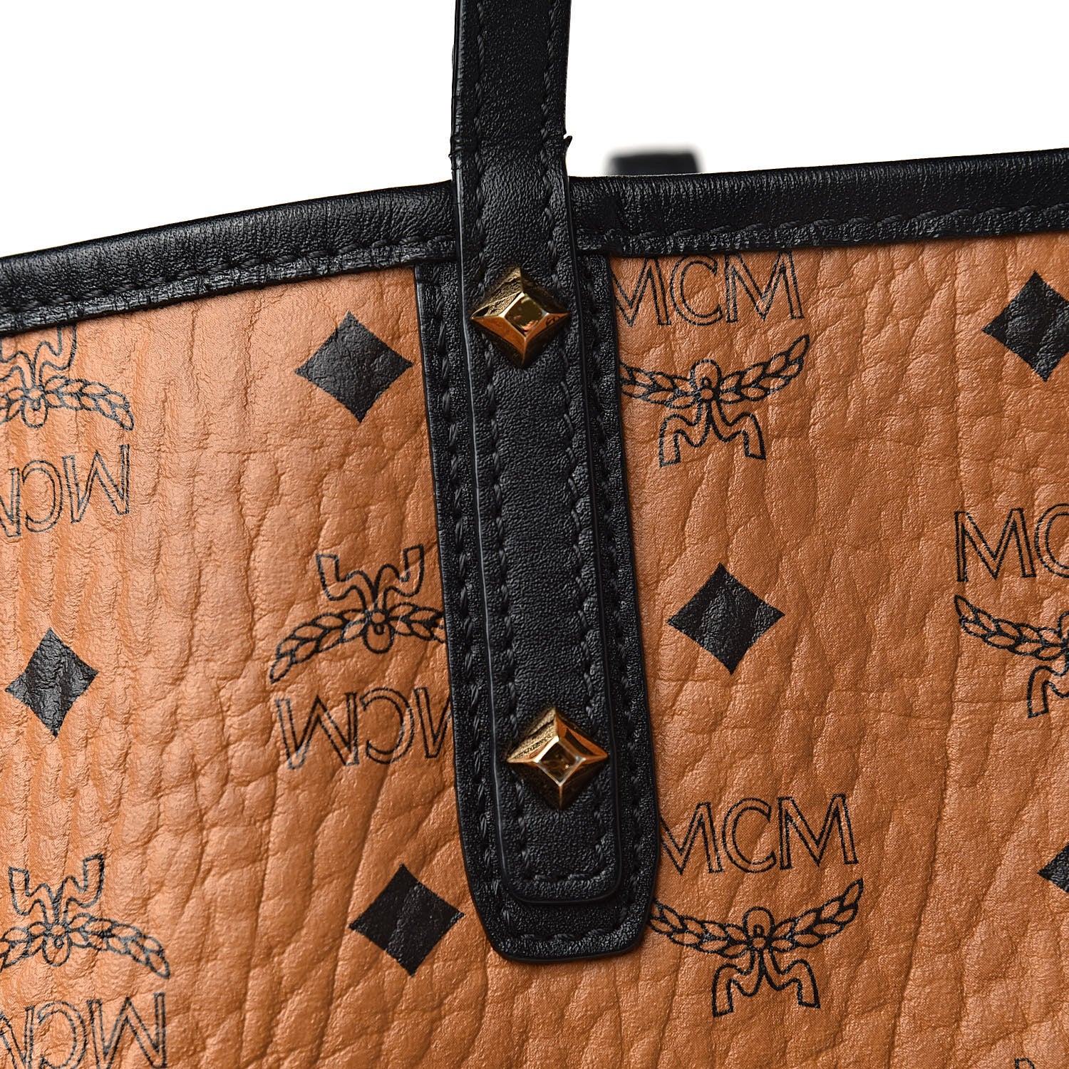 MCM Visetos Large Project Reversible Shopper Tote Cognac 13 of 28