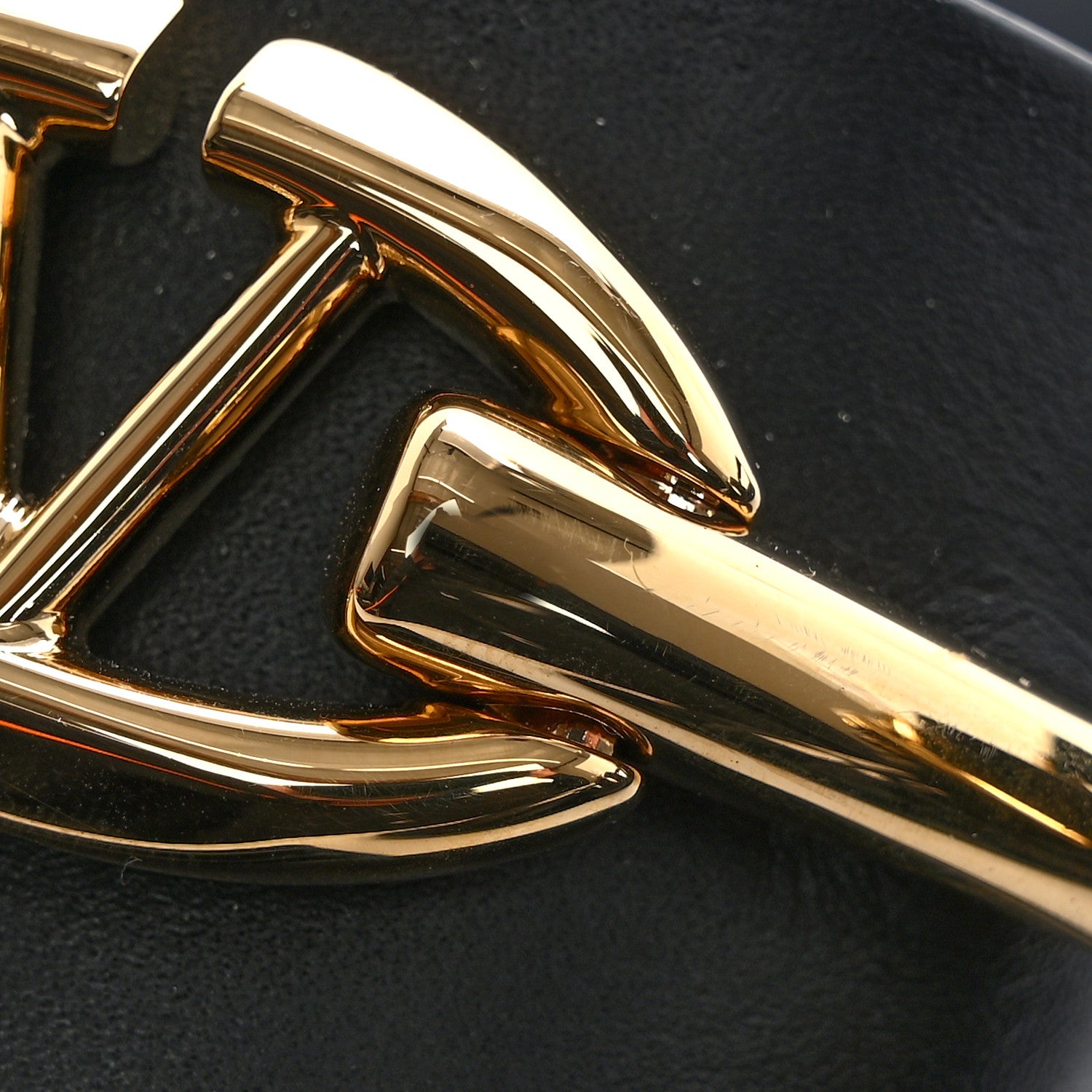 Valentino Garavani Calfskin VLogo Gate Sandals 37 Black 9 of 10