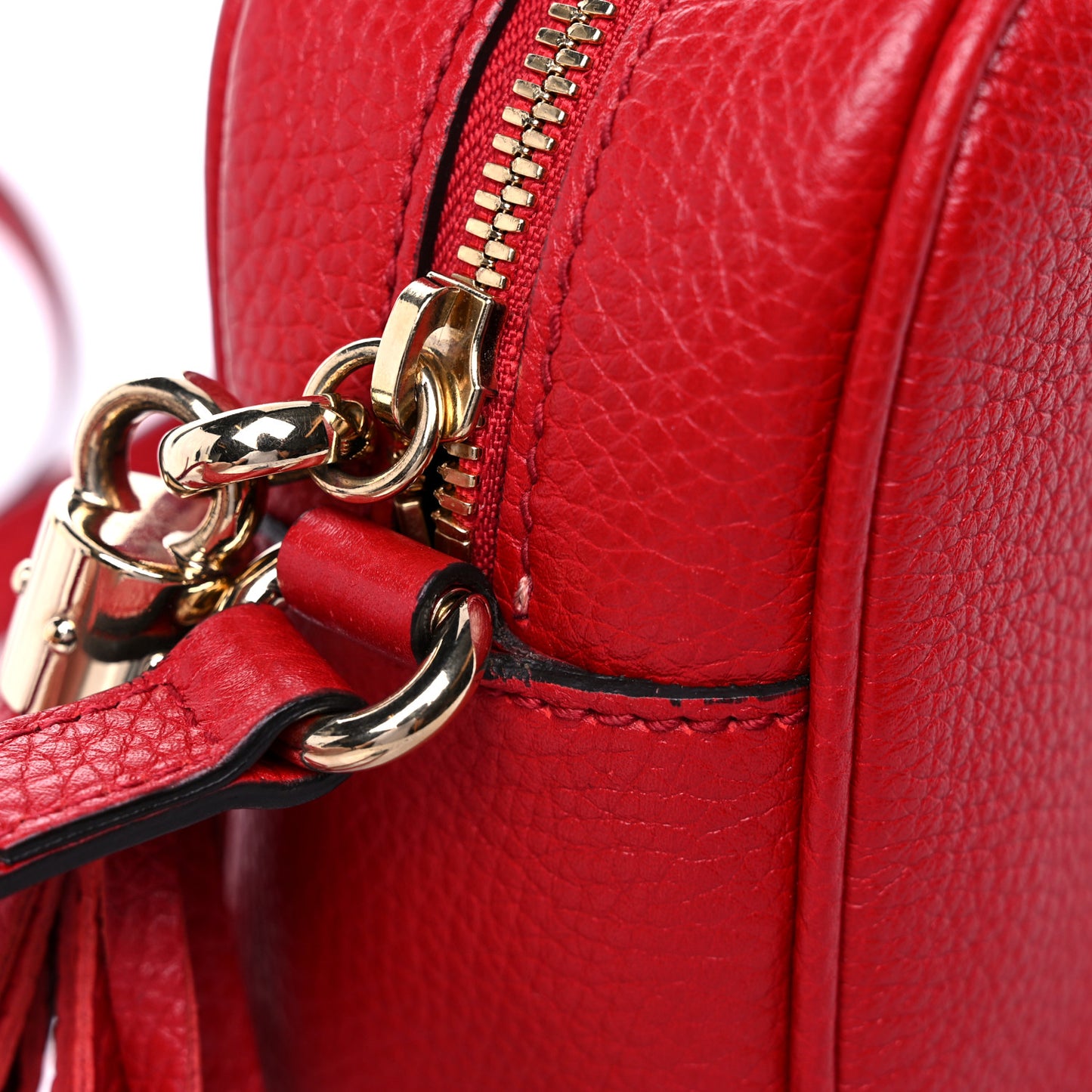Pebbled Calfskin Small Soho Disco Bag Tabasco Red
