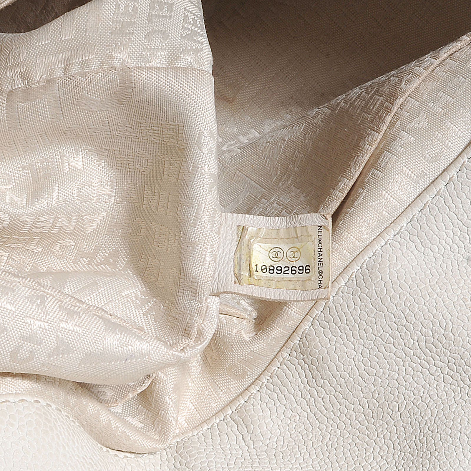 Chanel Distressed Caviar XL Coco Cabas White 7 of 7