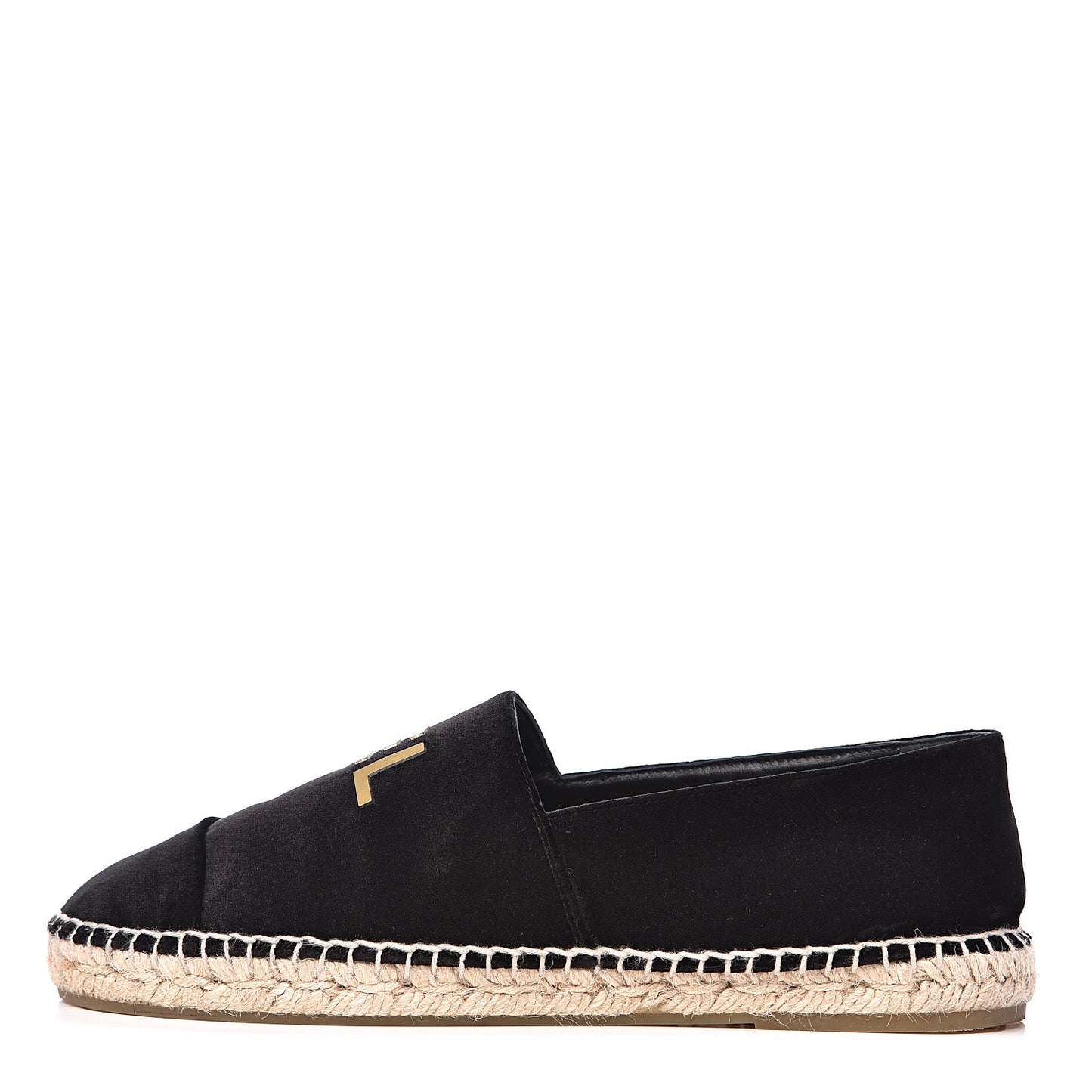 Velvet Logo Espadrilles 39 Black