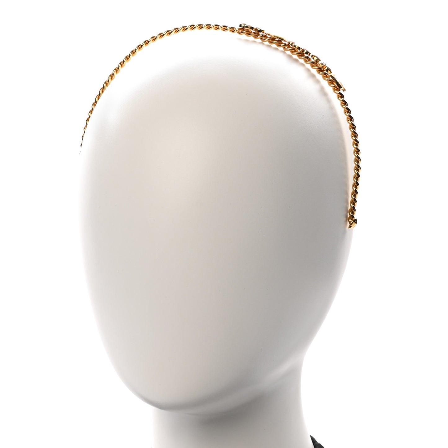 Brass Enamel Monogram Sweet Headband Gold