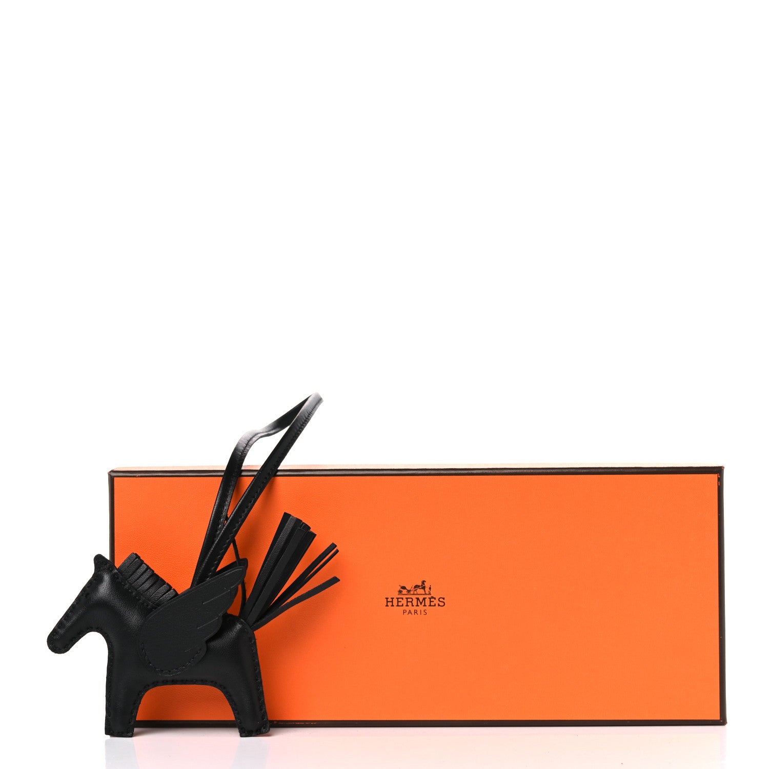 Hermes Milo Lambskin Grigri Rodeo Pegase Horse Bag Charm PM So Black 5 of 5