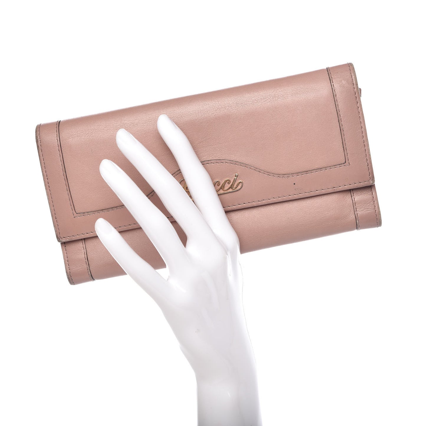 Calfskin Continental Flap Wallet Pink