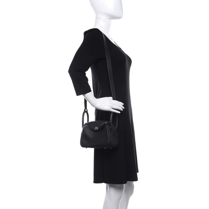 Hermes Taurillon Clemence Mini Lindy 20 Black 2 of 9