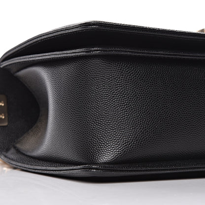 Chanel Caviar Chevron Quilted Medium Boy Flap Black 8 of 12