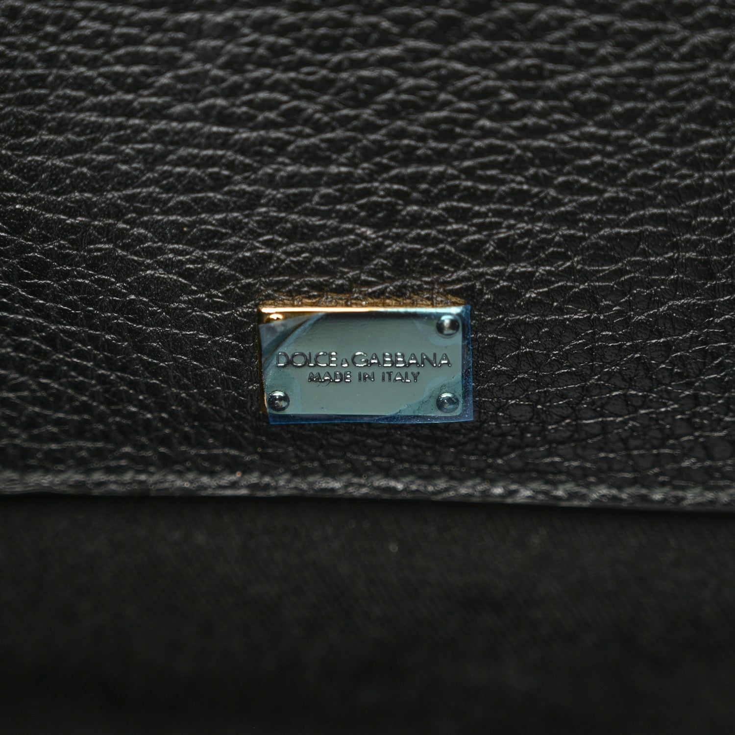 Dolce & Gabbana Drummed Calfskin Rosaria Shoulder Bag Black 7 of 10