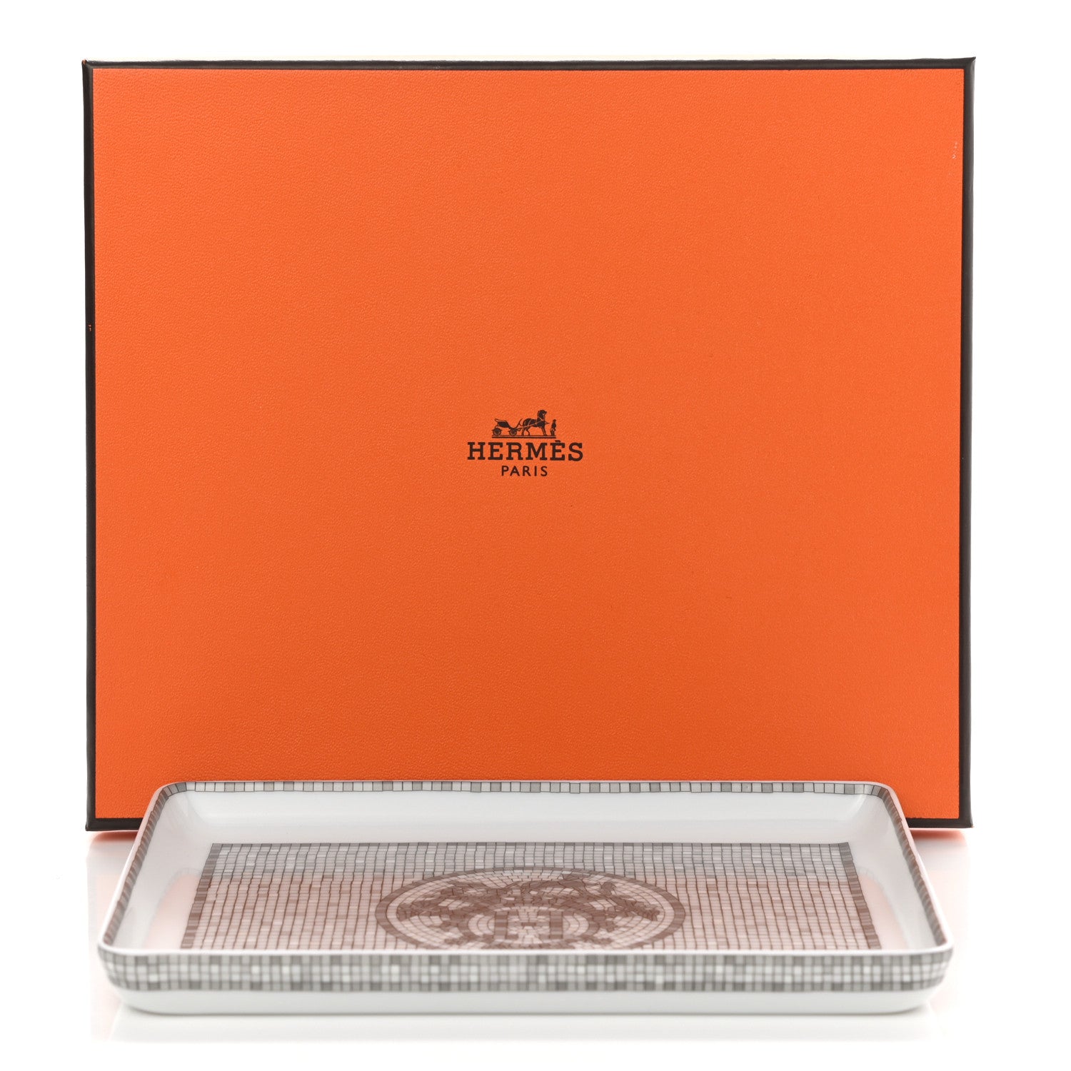 Hermes Porcelain Mosaique au 24 Platine Sushi Plate 6 of 6
